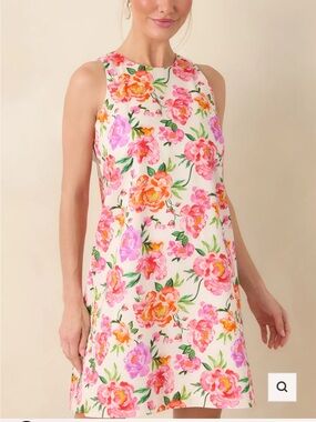 Prosperina Floral Mini Dress in Cream and Pink